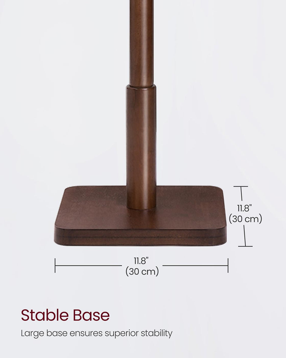Coat Rack – Solid Wood – Dark Walnut – Free Standing with 8 Hooks