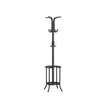 Freestanding Coat Rack – Metal – Ink Black – 12 Hooks with Umbrella Holder