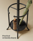 Freestanding Coat Rack – Metal – Ink Black – 12 Hooks with Umbrella Holder