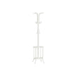 Freestanding Coat Rack – Metal – Pearl White – 12 Hooks with Umbrella Holder