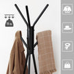 Free-Standing Coat Rack – Metal and Wood – Greige and Black – Industrial Style with 2 Shelves