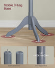 Coat Rack – Solid Wood – Grey – 8 Hooks with 3 Adjustable Heights
