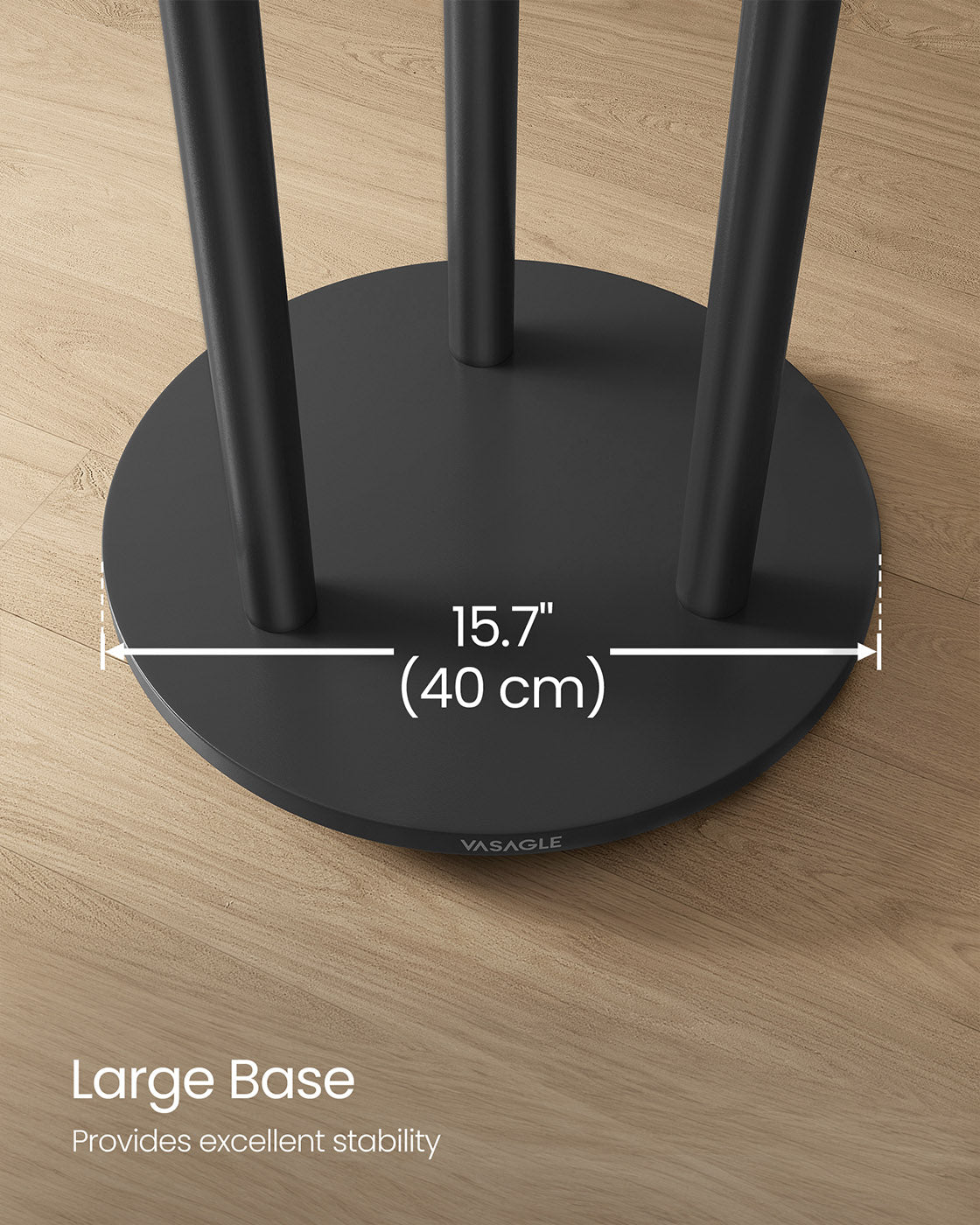 Freestanding Coat Rack Stand – Wood and Metal – Ink Black – 11 Hooks and 3 Shelves with Removable Wheels