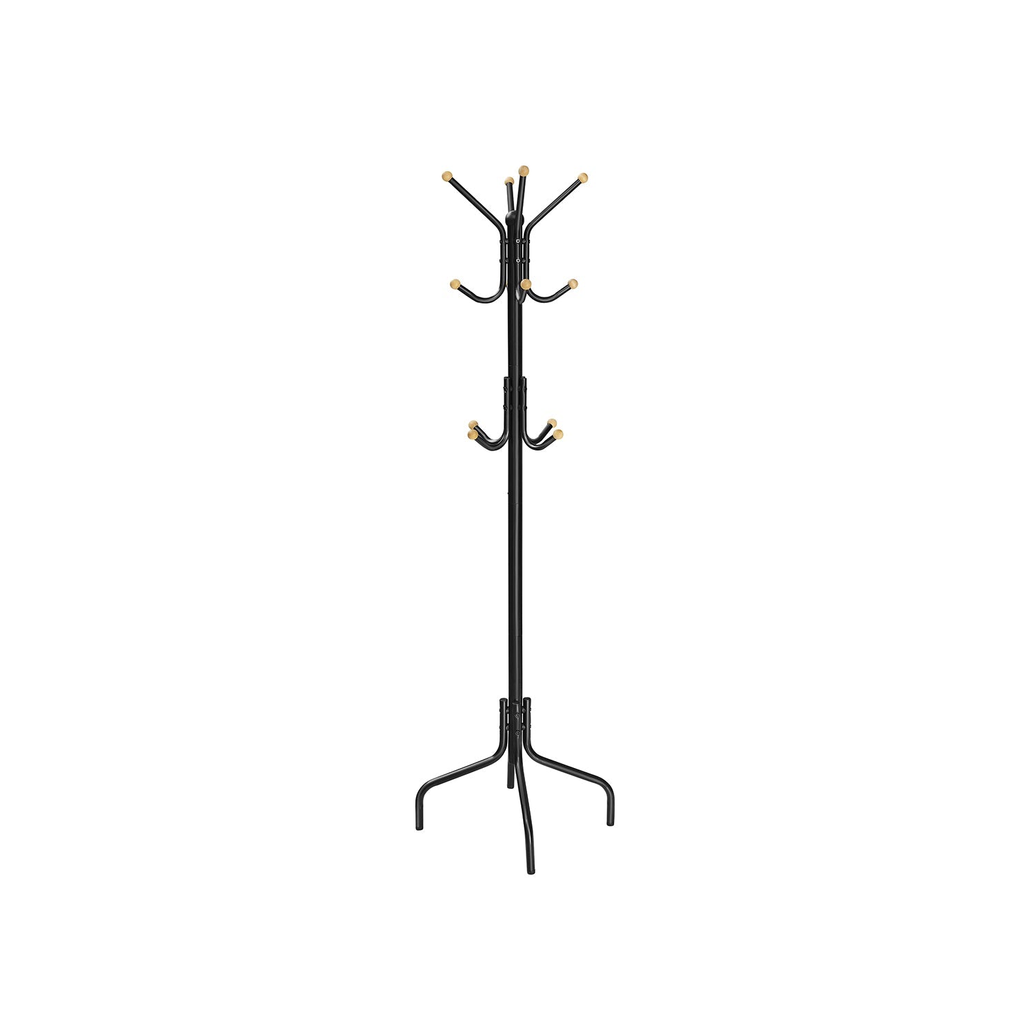 Coat Stand – Metal – Black – 12 Hooks for Coats, Jackets, and Bags