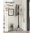 Coat Stand – Metal – Black – 12 Hooks for Coats, Jackets, and Bags