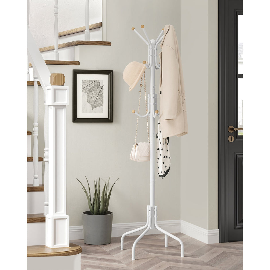 Coat Stand – Metal – Black – 12 Hooks for Coats, Jackets, and Bags
