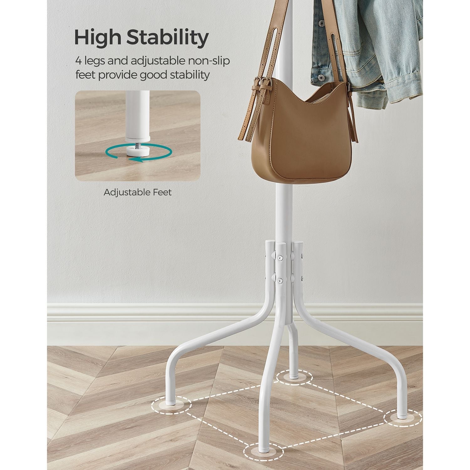 Coat Stand – Metal – Black – 12 Hooks for Coats, Jackets, and Bags