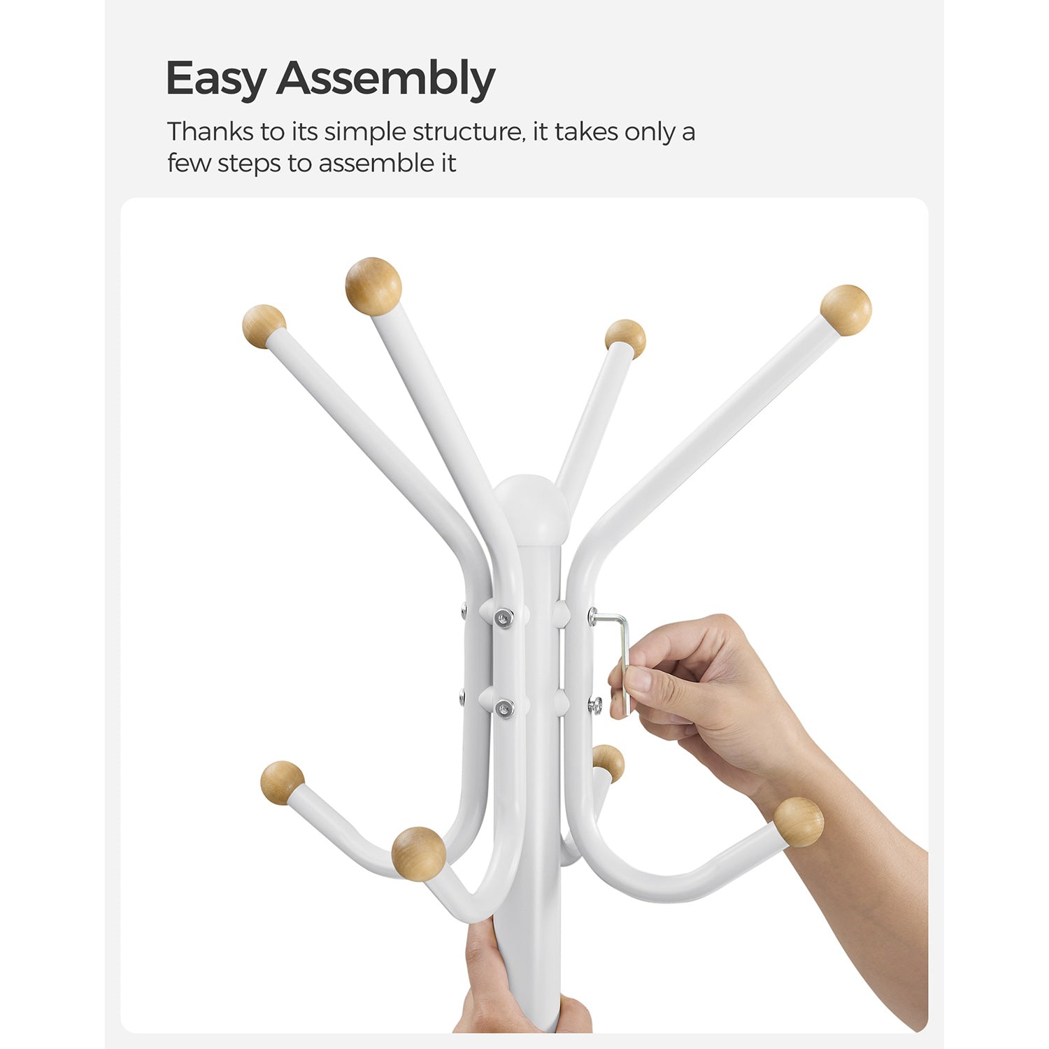 Coat Stand – Metal – Black – 12 Hooks for Coats, Jackets, and Bags