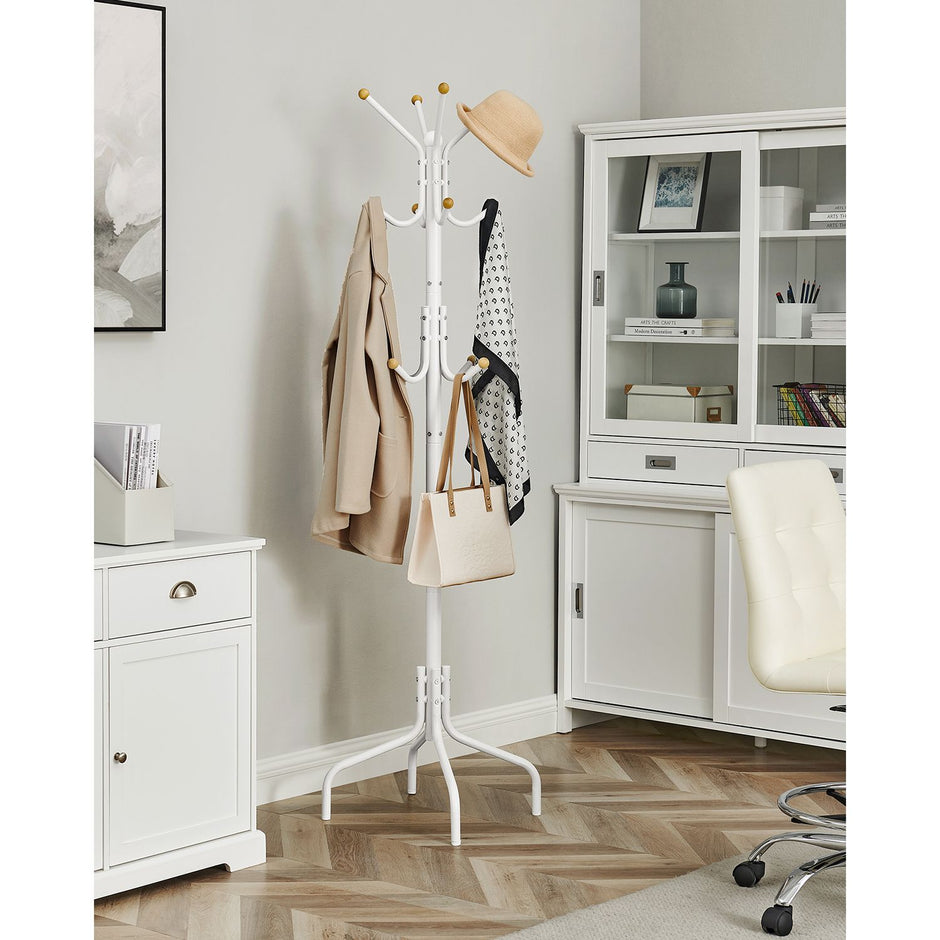 Coat Stand – Metal – Black – 12 Hooks for Coats, Jackets, and Bags