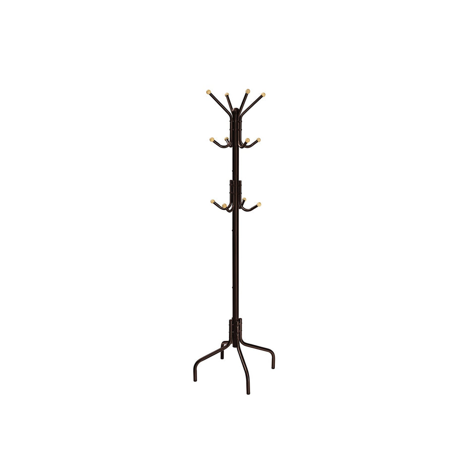 Coat Stand – Metal – Black – 12 Hooks, 4 Legs