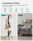 Coat Stand – Metal – Black – 12 Hooks, 4 Legs
