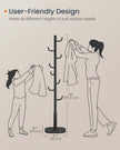 Cactus-Shaped Coat Rack – Metal – Ink Black – 8 Sturdy Hooks