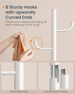 Cactus-Shaped Coat Rack – Metal – Cloud White – 8 Sturdy Hooks