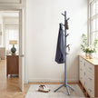 Solid Wood Coat Rack – Solid Wood – White – Tree-Shaped Design with 8 Hooks and 3 Height Options