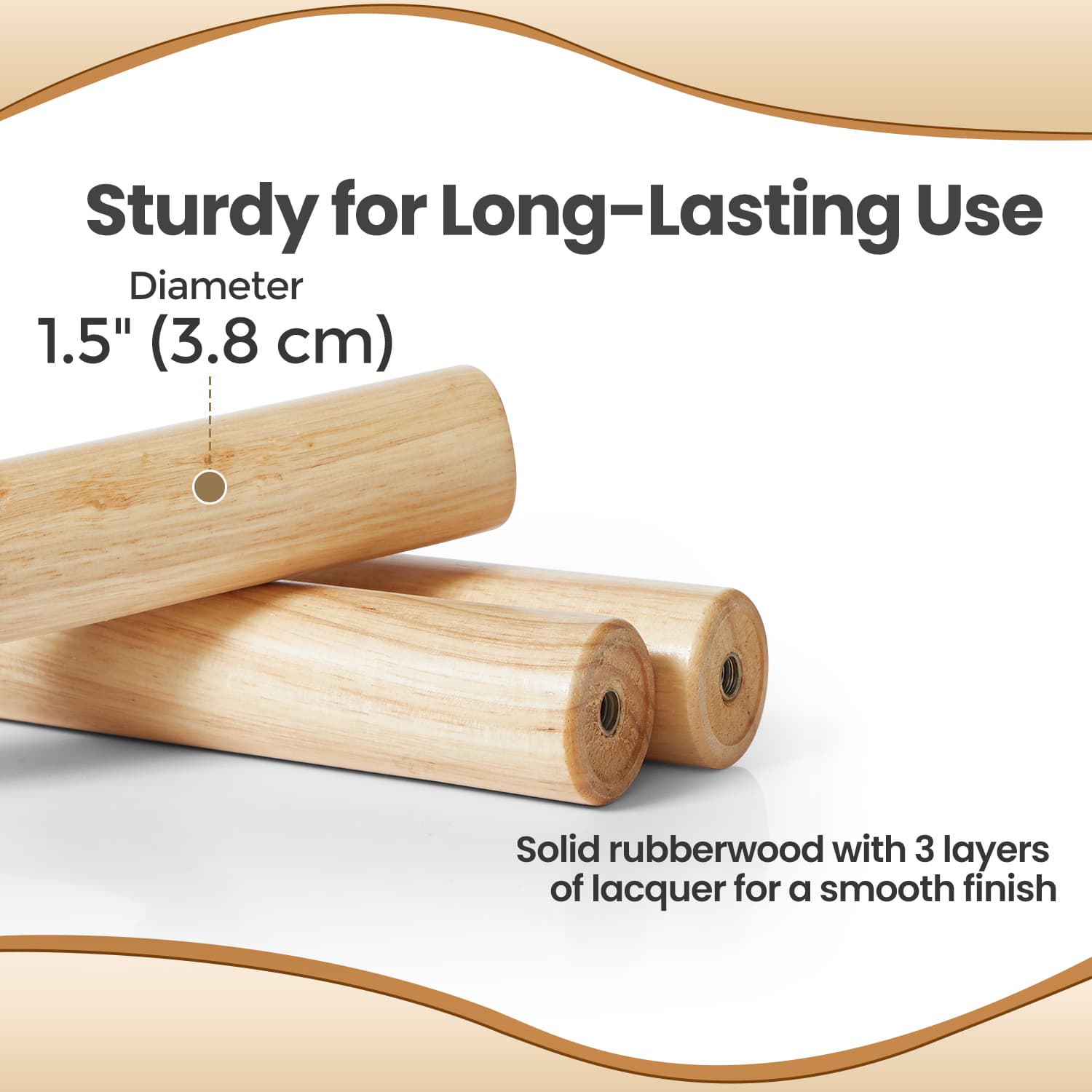 Solid Wood Coat Rack – Solid Wood – White – Tree-Shaped Design with 8 Hooks and 3 Height Options