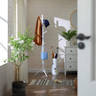 Coat Rack – Solid Wood – White – Freestanding with 8 Hooks for Entryway and Hallway