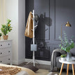 Coat Rack – Solid Wood – White – Freestanding with 8 Hooks for Entryway and Hallway