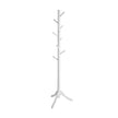 Freestanding Coat Stand – Solid Rubberwood – White – 8 Hooks for Coats, Hats, Bags, and Purses