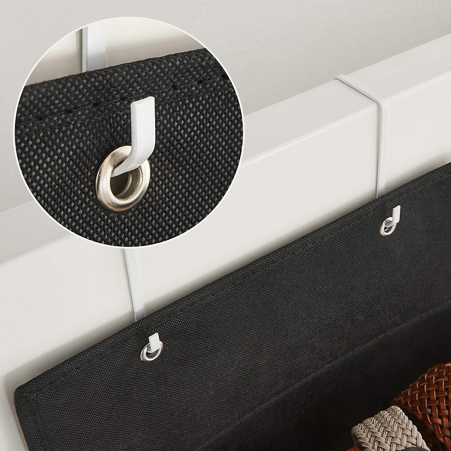 Over-the-Door Organizer – Fabric – Black – 4 Pocket Space-Saving Storage Solution