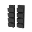 Set of 2 Over-Door Storage Organisers – Fabric – Ink Black – 4 Pocket Design