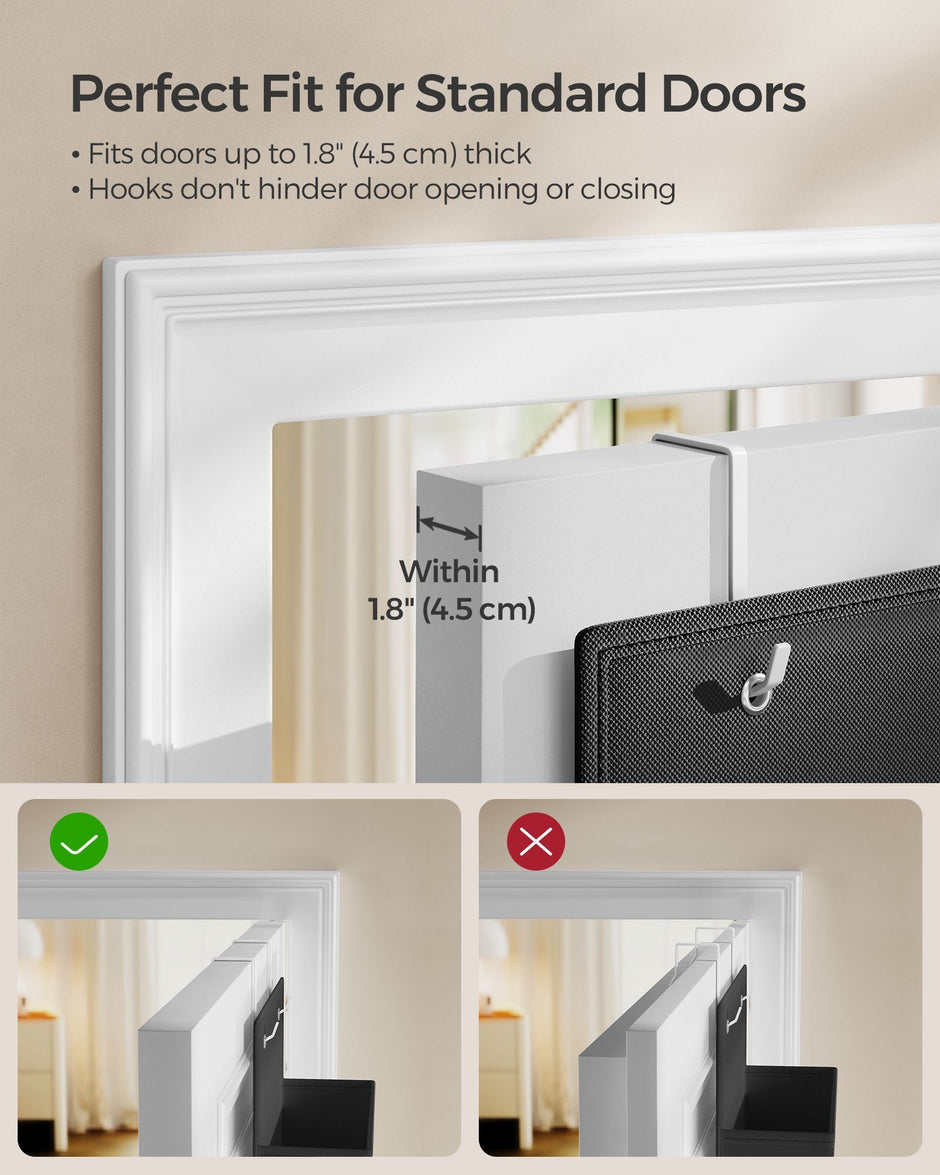 Set of 2 Over-Door Storage Organisers – Fabric – Ink Black – 4 Pocket Design