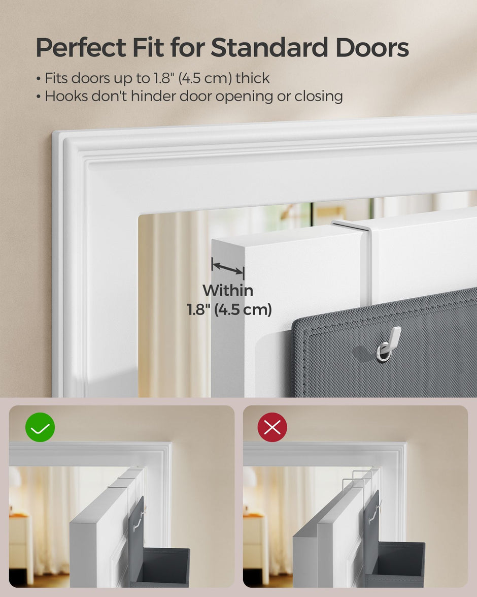Over-Door Storage Organisers – Fabric – Slate Grey – Set of 2 with 4 Practical Pockets