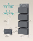 Over-Door Storage Organisers – Fabric – Slate Grey – Set of 2 with 4 Practical Pockets