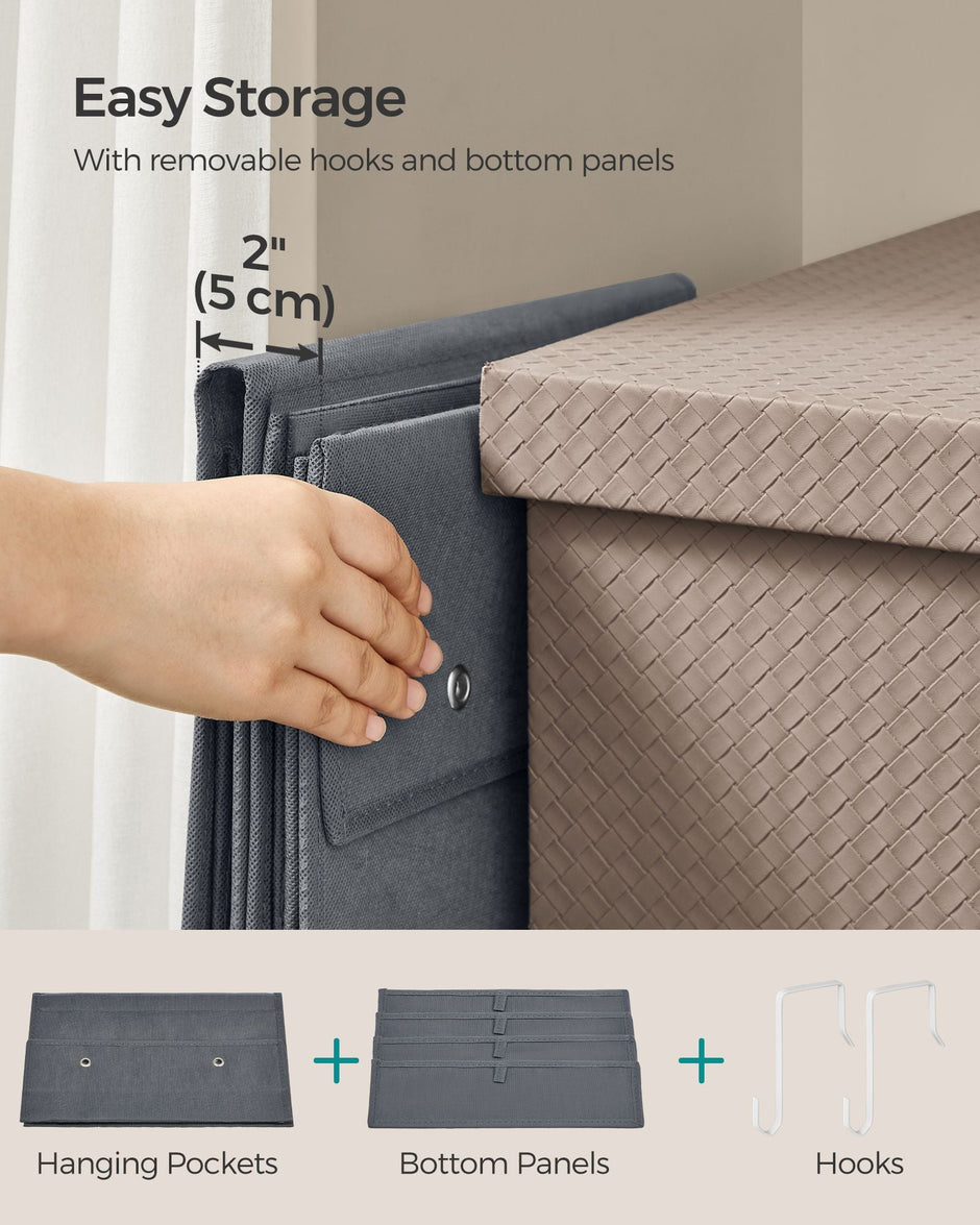 Over-Door Storage Organisers – Fabric – Slate Grey – Set of 2 with 4 Practical Pockets