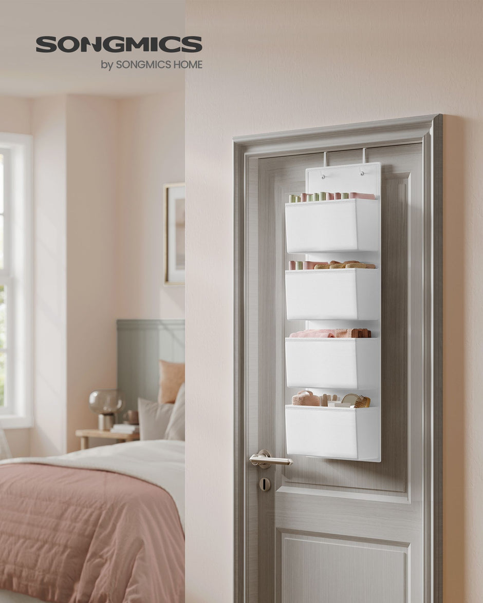 Over-Door Storage Organiser – Fabric – Cloud White – 4 Pockets