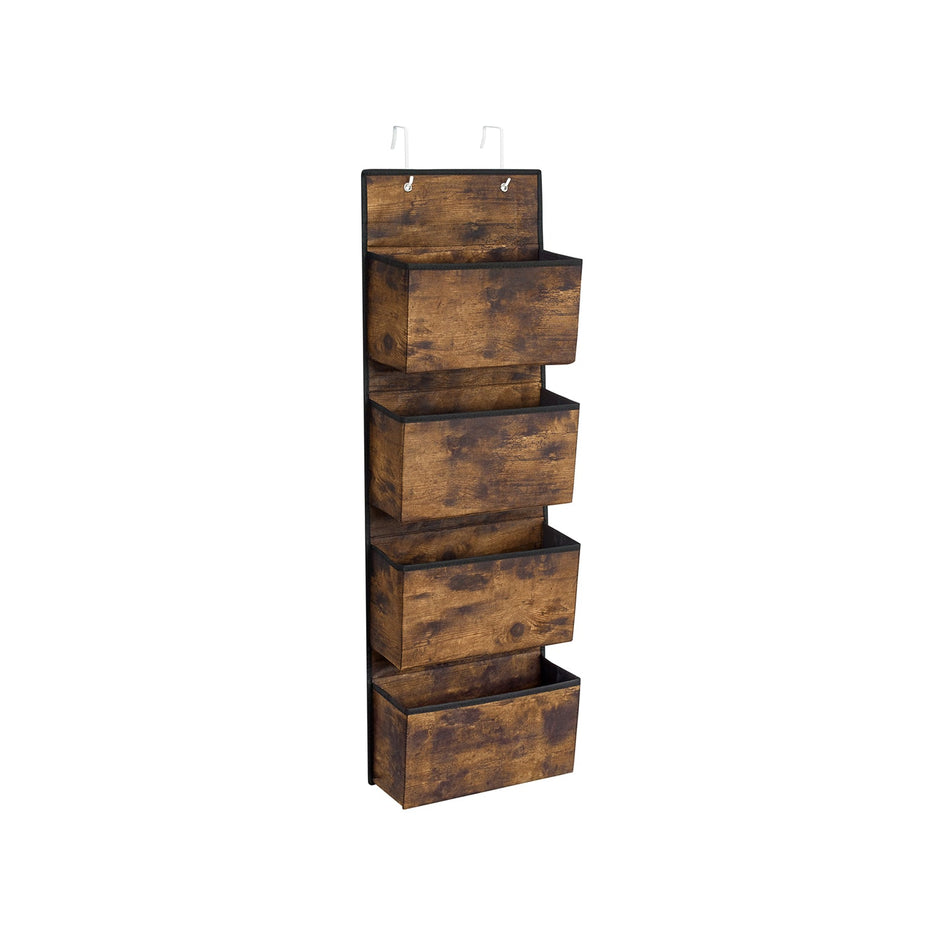 Over-Door Storage Organiser – Fabric – Black – 4 Pocket Design