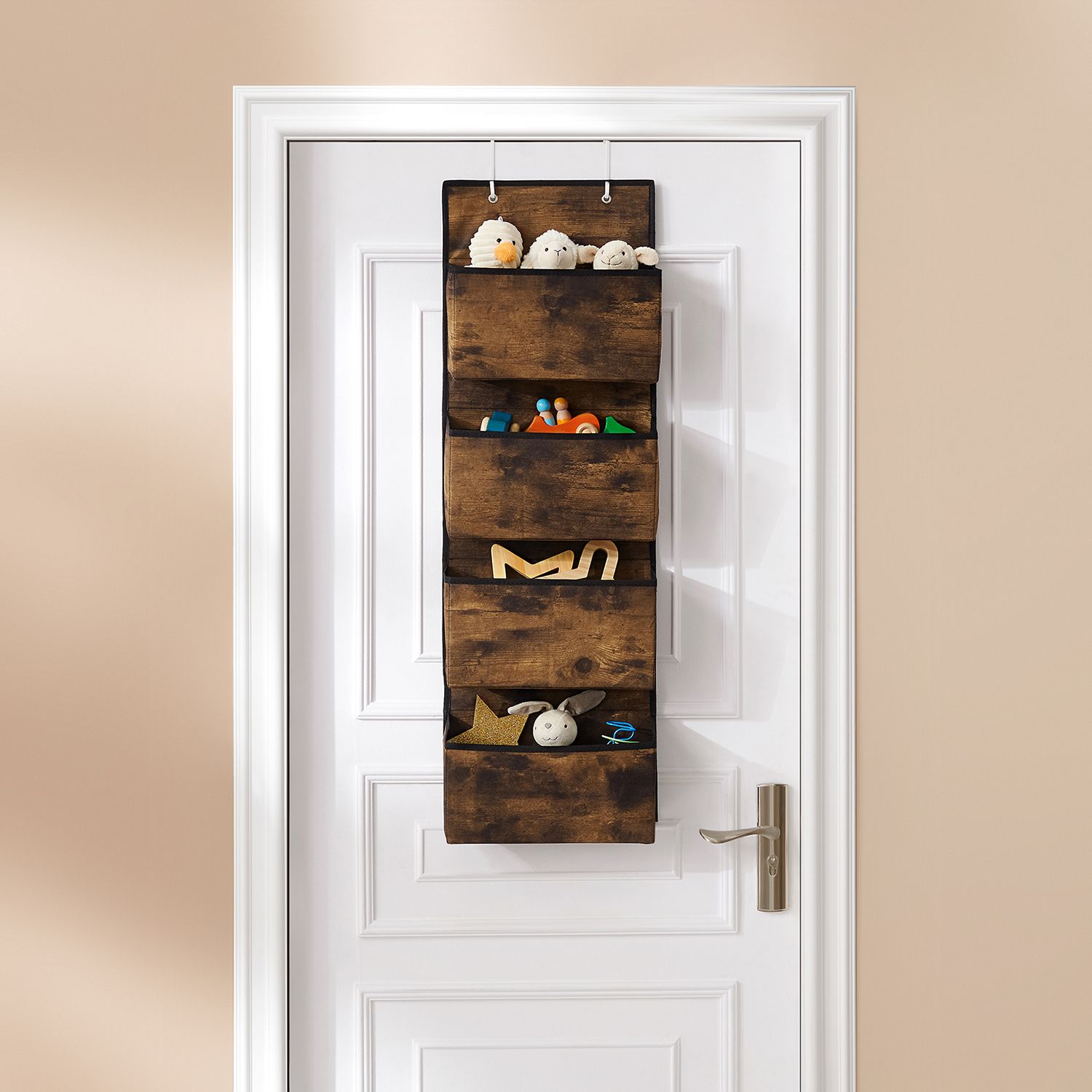 Over-Door Storage Organiser – Fabric – Black – 4 Pocket Design