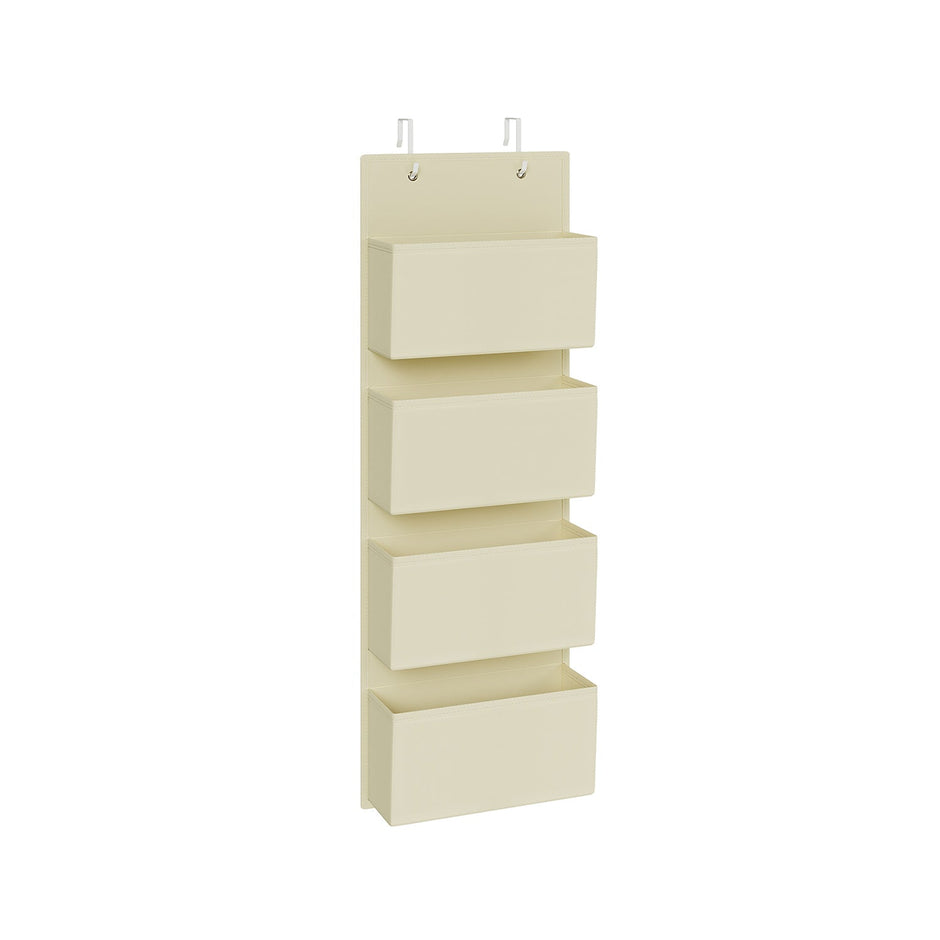 Over-Door Storage Organiser – Fabric – Sand Beige – 4 Pocket Design