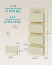 Over-Door Storage Organiser – Fabric – Sand Beige – 4 Pocket Design
