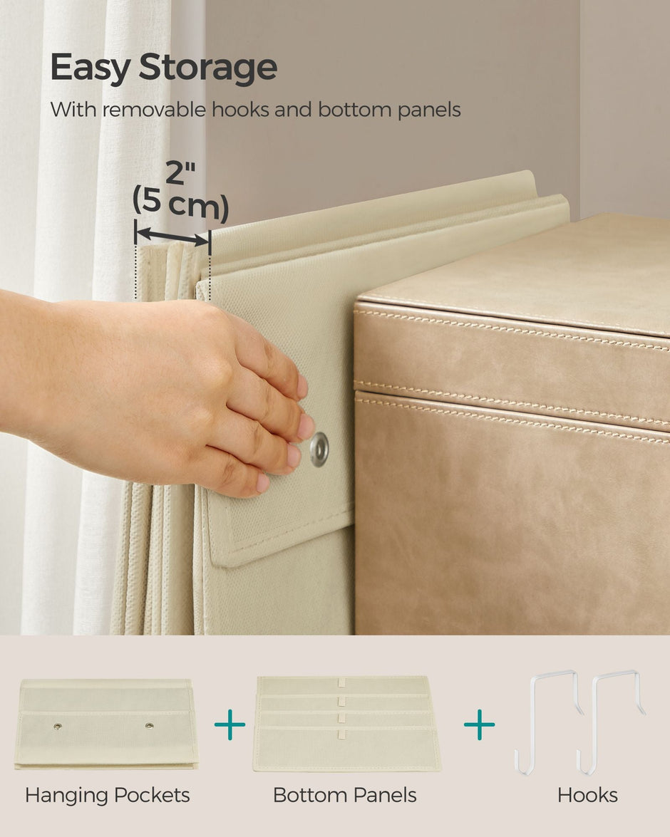 Over-Door Storage Organiser – Fabric – Sand Beige – 4 Pocket Design