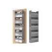 Hanging Door Organiser – Transparent Nylon Mesh – Dove Grey – 5 Large Pockets, Foldable