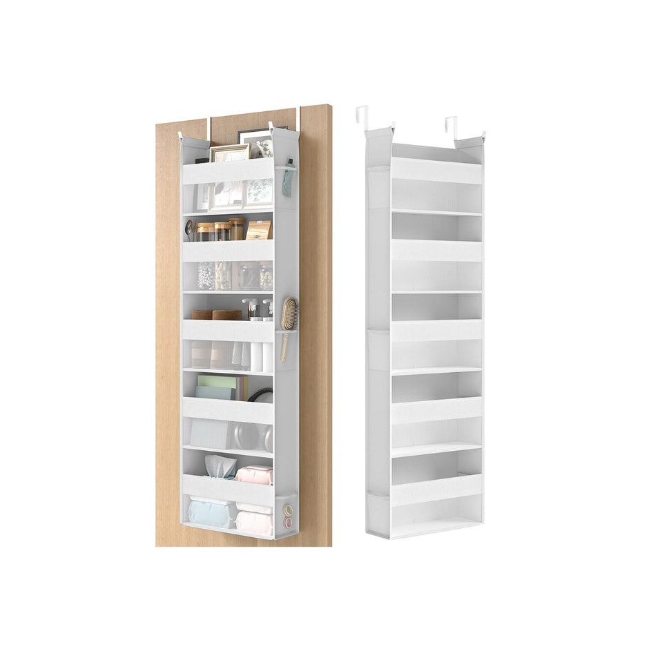 Over the Door Organiser – Transparent Nylon Mesh – Cloud White – 5 Large Pockets