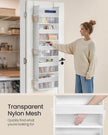 Over the Door Organiser – Transparent Nylon Mesh – Cloud White – 5 Large Pockets