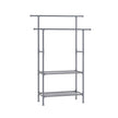 Clothes Rack – Metal – Grey – 2 Hanging Rails and 2 Storage Shelves
