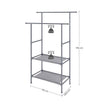 Clothes Rack – Metal – Grey – 2 Hanging Rails and 2 Storage Shelves