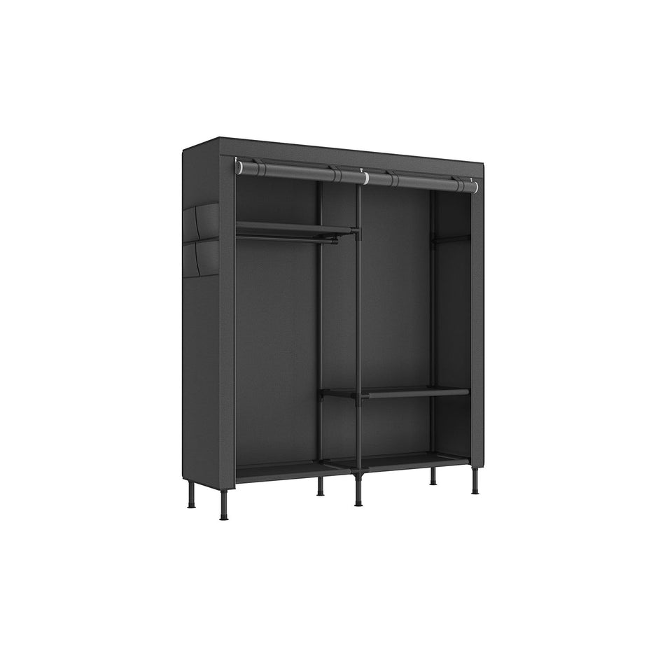 Portable Fabric Wardrobe – Steel Frame – Black – 110 kg Capacity, Easy Assembly