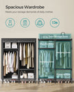 Portable Fabric Wardrobe – Steel Frame – Black – 110 kg Capacity, Easy Assembly