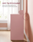 Dressing Table – MDF – Jelly Pink – Large Rectangular Mirror, 2 Drawers and 3 Open Compartments