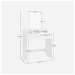 Dressing Table – Wood – White – Rectangular Mirror with 2 Drawers and 3 Open Compartments