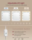 Dressing Table – Wood – Modern – With LED Mirror, Adjustable Brightness, 2 Drawers, and 3 Compartments