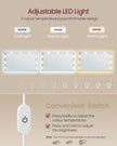 Dressing Table – Wood – White – Large Mirror with Adjustable LED Lights and Storage Compartments
