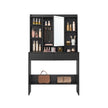 Dressing Table – Ink Black – LED Lights, Adjustable Brightness, Modern Design