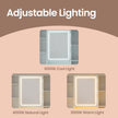 Vanity Table – Wood – White – Modern Design with LED Lights and Adjustable Shelves