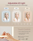 Dressing Table – Wood – Cloud White – Adjustable LED Lights with Mirror and Spacious Storage