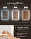 Dressing Table – Wood – Cloud White – LED Lights, Adjustable Brightness, Drawers, Mirror, Open Compartments