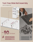 Dressing Table – MDF – Cloud White – LED Mirror with Power Outlets and 9 Drawers